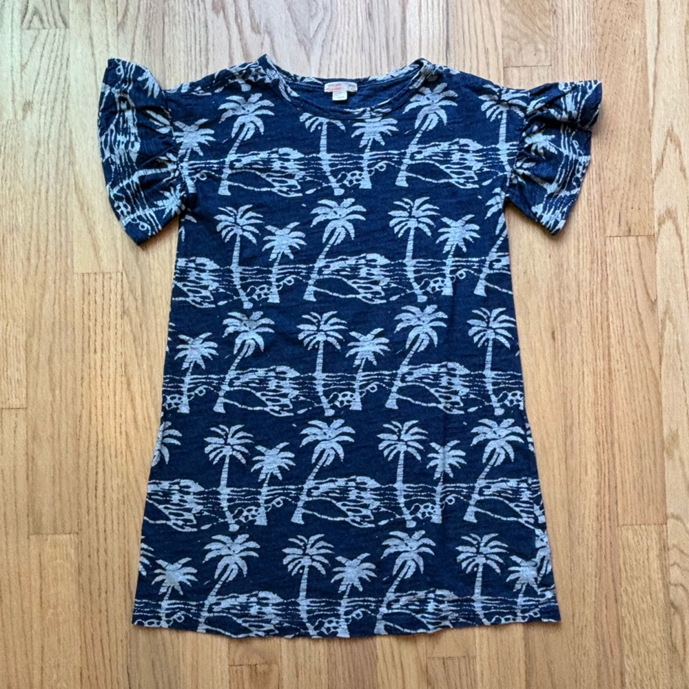 Crewcuts Girls Blue Cover-Up/Dress with Palm Trees (size 8)